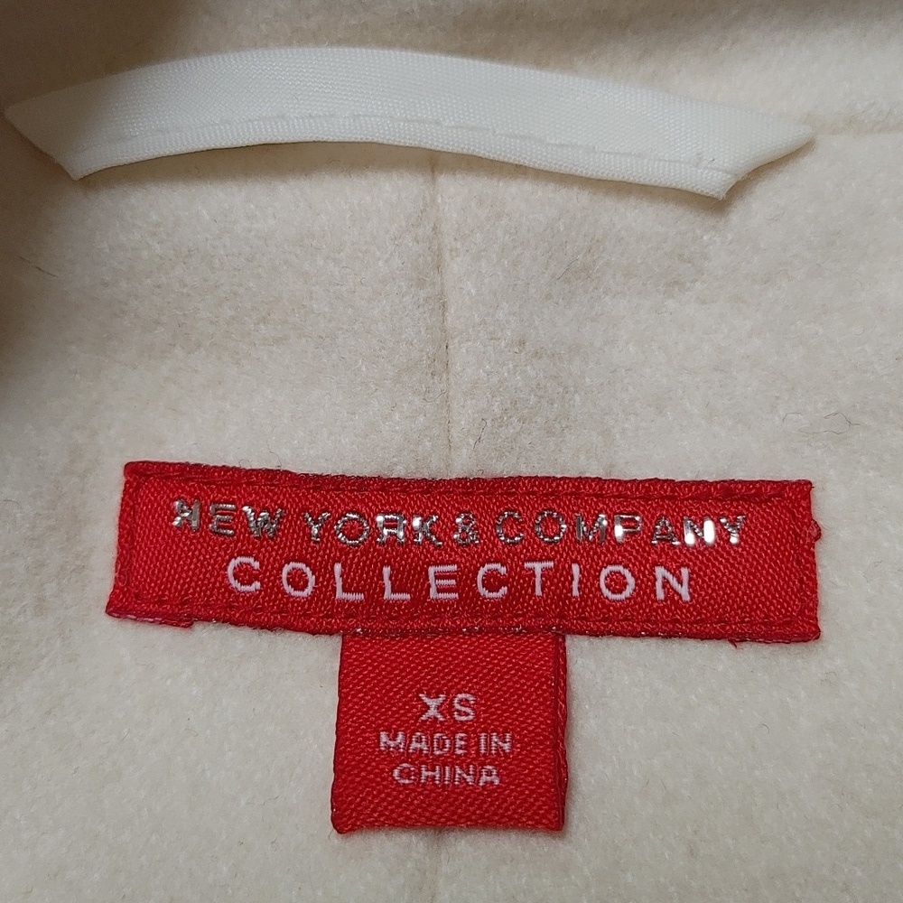 New York & Company Collection Ivory Tailored Pea Coat Size XS - Picture 10 of 12